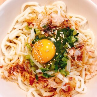 青菜釜玉うどん